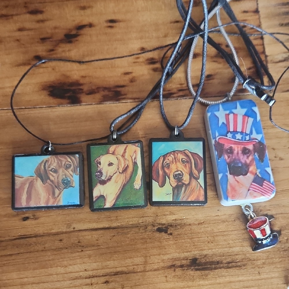 Rhodesian Ridgeback dog art pendants